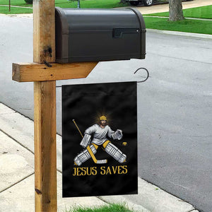Jesus Saves Garden Flag Funny Christian Ice Hockey Goalie Gift TS12 Print Your Wear