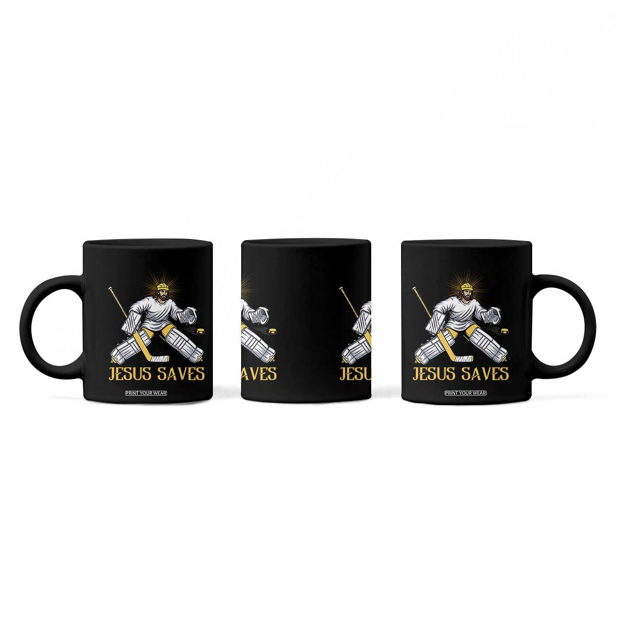 Jesus Saves Coffee Mug Funny Christian Ice Hockey Goalie Gift TS12 Print Your Wear