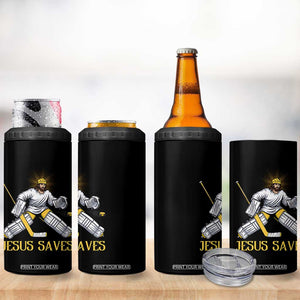 Jesus Saves 4 in 1 Can Cooler Tumbler Funny Christian Ice Hockey Goalie Gift TS12 Print Your Wear