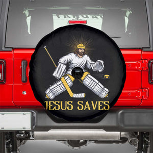Jesus Saves Spare Tire Cover Funny Christian Ice Hockey Goalie Gift TS12 Black Print Your Wear
