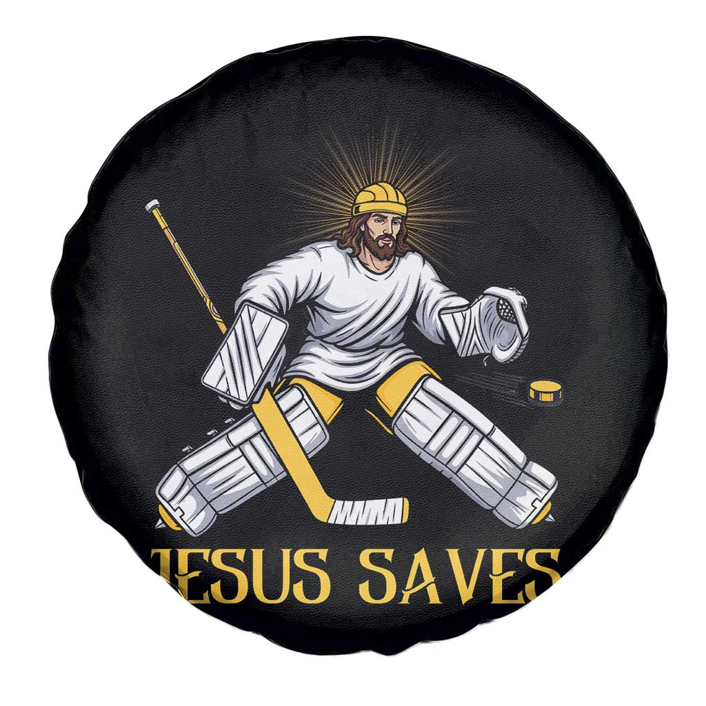 Jesus Saves Spare Tire Cover Funny Christian Ice Hockey Goalie Gift TS12 Print Your Wear