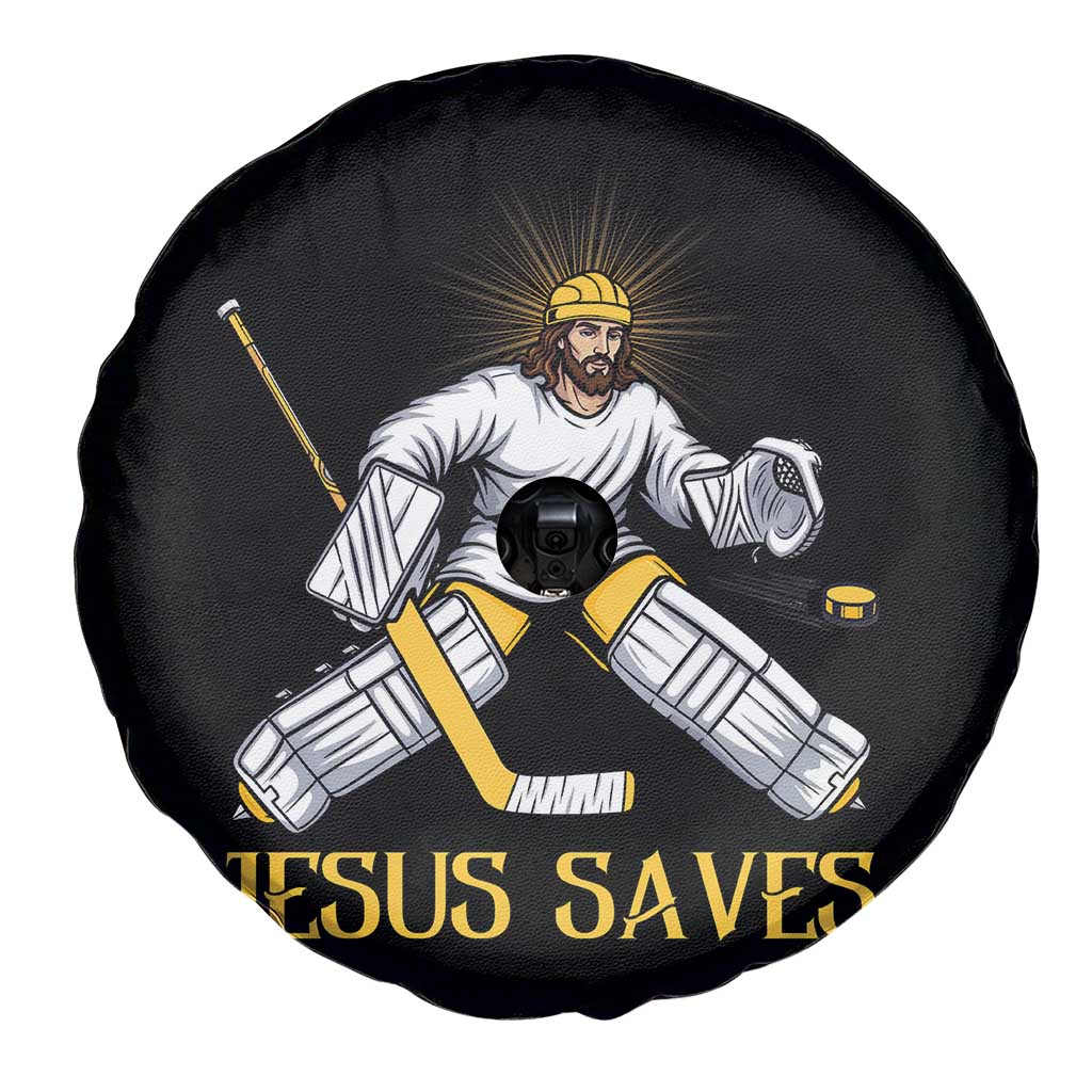Jesus Saves Spare Tire Cover Funny Christian Ice Hockey Goalie Gift TS12 Print Your Wear