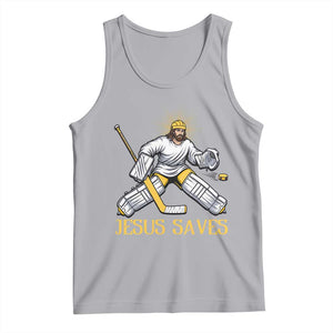Jesus Saves Tank Top Funny Christian Ice Hockey Goalie Gift TS12 Athletic Heather Print Your Wear