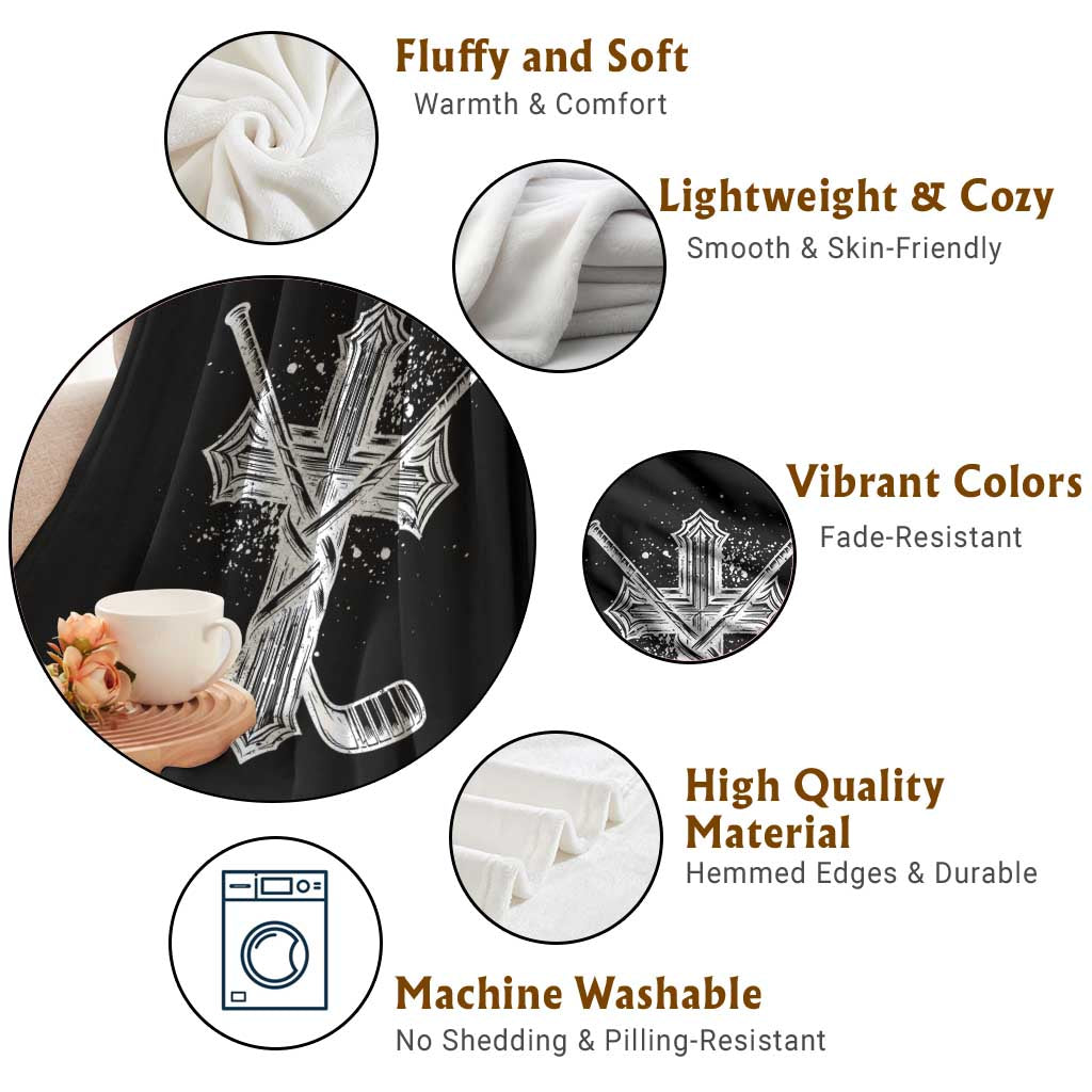 Faith Family Hockey Cross Throw Blanket Religious Ice Hockey Lover Gift TS12 Print Your Wear