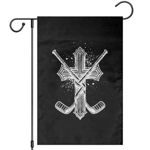 Faith Family Hockey Cross Garden Flag Religious Ice Hockey Lover Gift TS12 Black Print Your Wear