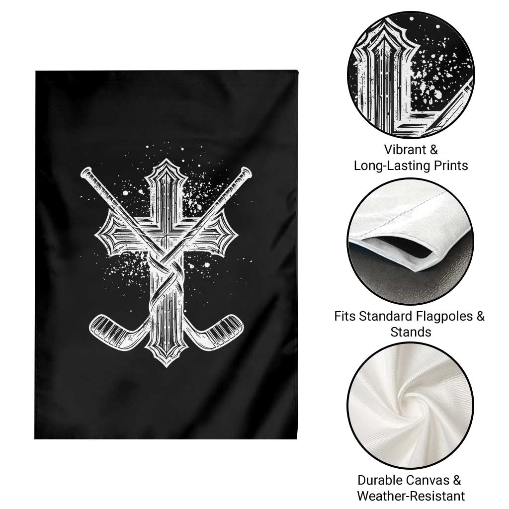 Faith Family Hockey Cross Garden Flag Religious Ice Hockey Lover Gift TS12 Print Your Wear