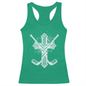 Faith Family Hockey Cross Racerback Tank Top Religious Ice Hockey Lover Gift TS12 Irish Green Print Your Wear