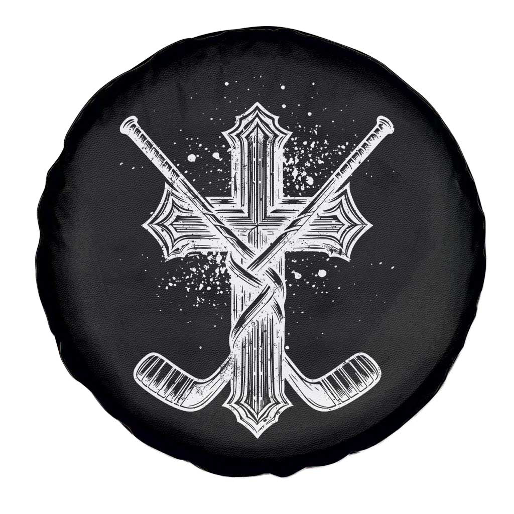 Faith Family Hockey Cross Spare Tire Cover Religious Ice Hockey Lover Gift TS12 Print Your Wear