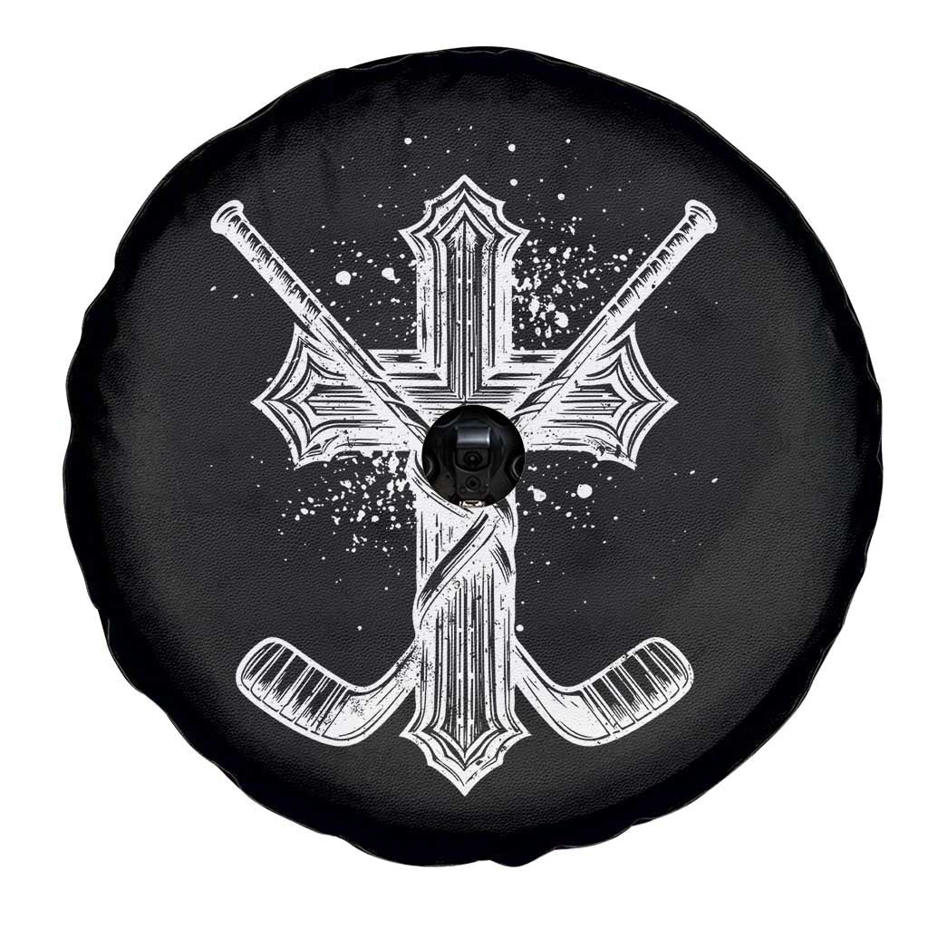 Faith Family Hockey Cross Spare Tire Cover Religious Ice Hockey Lover Gift TS12 Print Your Wear