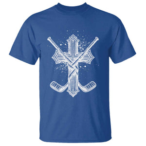 Faith Family Hockey Cross T Shirt Religious Ice Hockey Lover Gift TS12 Royal Blue Print Your Wear