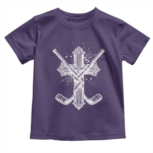 Faith Family Hockey Cross Toddler T Shirt Religious Ice Hockey Lover Gift TS12 Purple Print Your Wear