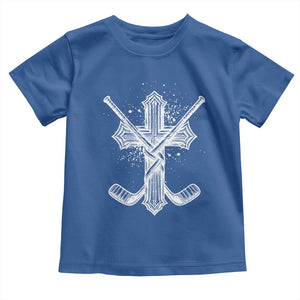 Faith Family Hockey Cross Toddler T Shirt Religious Ice Hockey Lover Gift TS12 Royal Blue Print Your Wear