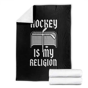 Hockey Is My Religion Throw Blanket Funny Christian Goalie Gift TS12 Black Print Your Wear