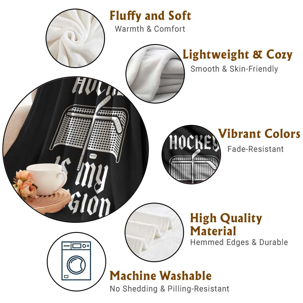 Hockey Is My Religion Throw Blanket Funny Christian Goalie Gift TS12 Print Your Wear