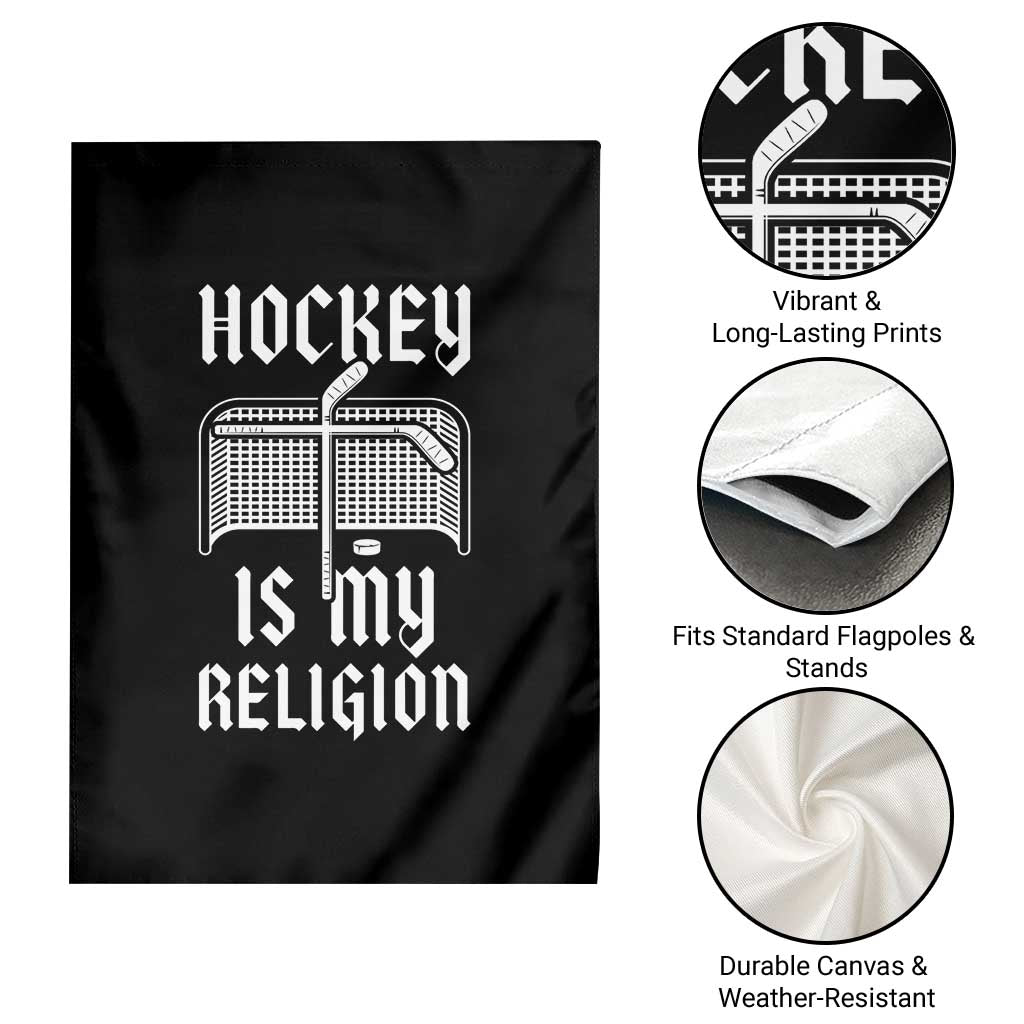 Hockey Is My Religion Garden Flag Funny Christian Goalie Gift TS12 Print Your Wear