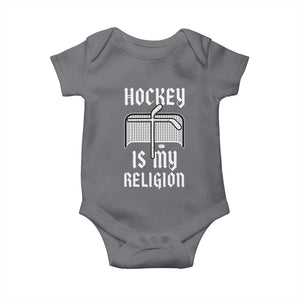 Hockey Is My Religion Baby Onesie Funny Christian Goalie Gift TS12 Charcoal Print Your Wear