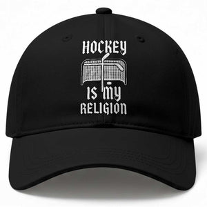 Hockey Is My Religion Baseball Cap Funny Christian Goalie Gift TS12 Print Your Wear