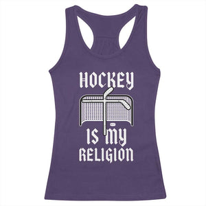 Hockey Is My Religion Racerback Tank Top Funny Christian Goalie Gift TS12 Purple Print Your Wear