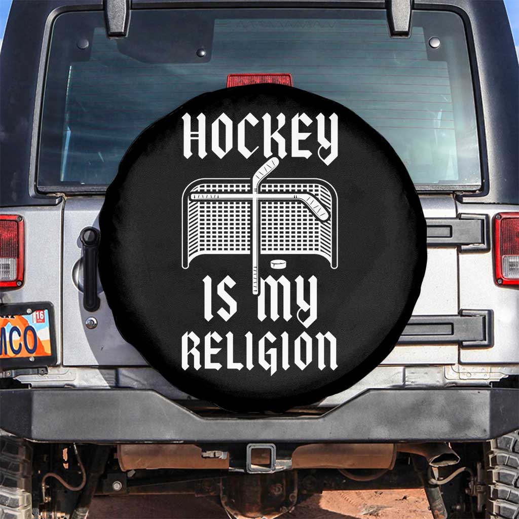 Hockey Is My Religion Spare Tire Cover Funny Christian Goalie Gift TS12 No hole Black Print Your Wear