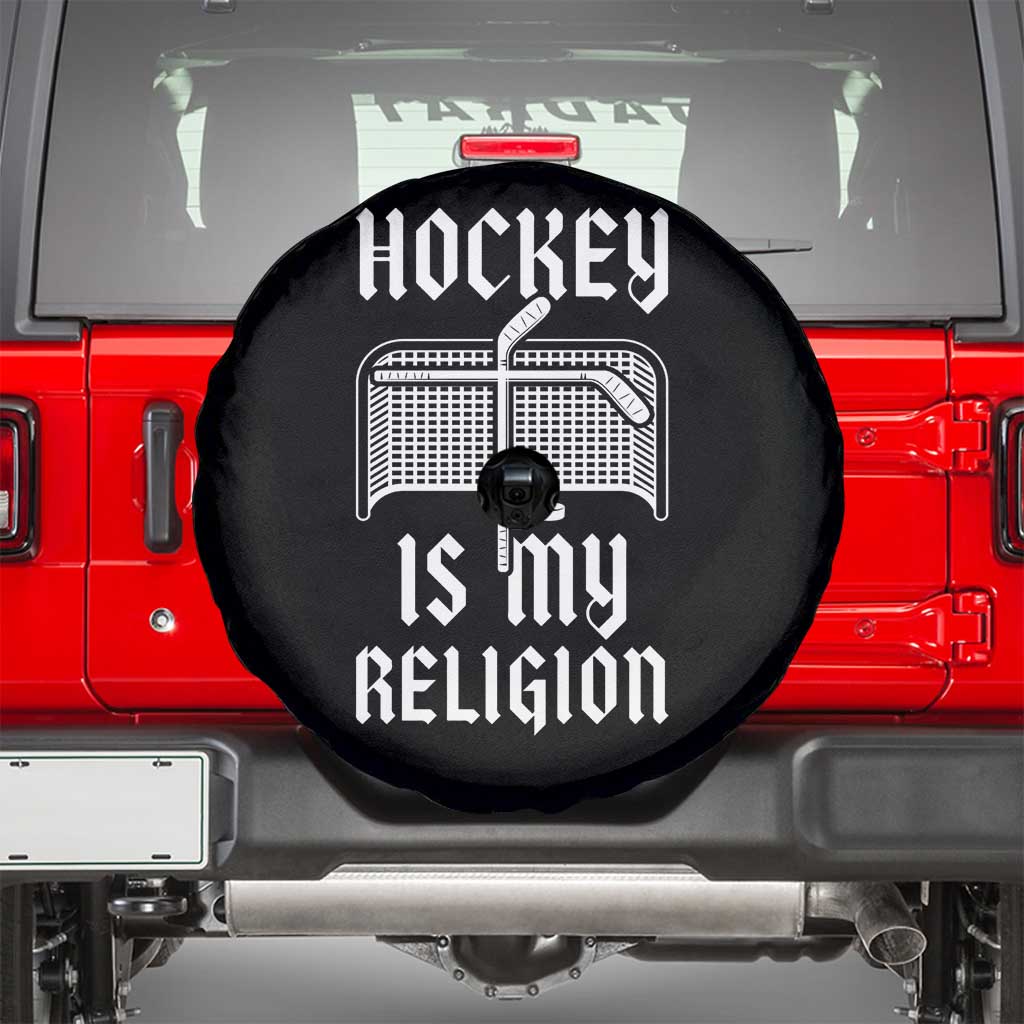 Hockey Is My Religion Spare Tire Cover Funny Christian Goalie Gift TS12 Black Print Your Wear