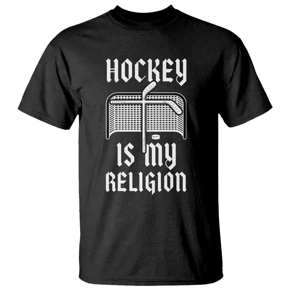 Hockey Is My Religion T Shirt Funny Christian Goalie Gift TS12 Black Print Your Wear