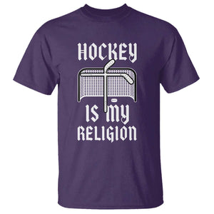 Hockey Is My Religion T Shirt Funny Christian Goalie Gift TS12 Purple Print Your Wear