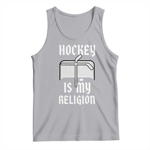 Hockey Is My Religion Tank Top Funny Christian Goalie Gift TS12 Athletic Heather Print Your Wear