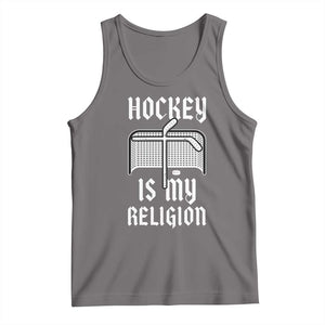 Hockey Is My Religion Tank Top Funny Christian Goalie Gift TS12 Deep Heather Print Your Wear