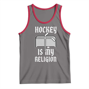 Hockey Is My Religion Tank Top Funny Christian Goalie Gift TS12 Deep Heather Red Print Your Wear