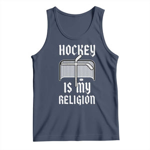Hockey Is My Religion Tank Top Funny Christian Goalie Gift TS12 Navy Print Your Wear