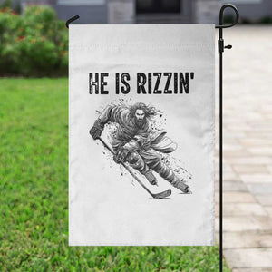 Funny Christian Ice Hockey Lover Gift Garden Flag He Is Rizzin TS12 Print Your Wear