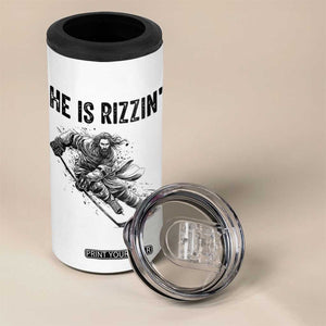 Funny Christian Ice Hockey Lover Gift 4 in 1 Can Cooler Tumbler He Is Rizzin TS12 Print Your Wear