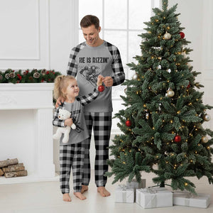 Funny Christian Ice Hockey Lover Gift Plaid Pajama Set He Is Rizzin TS12 White Plaid Print Your Wear