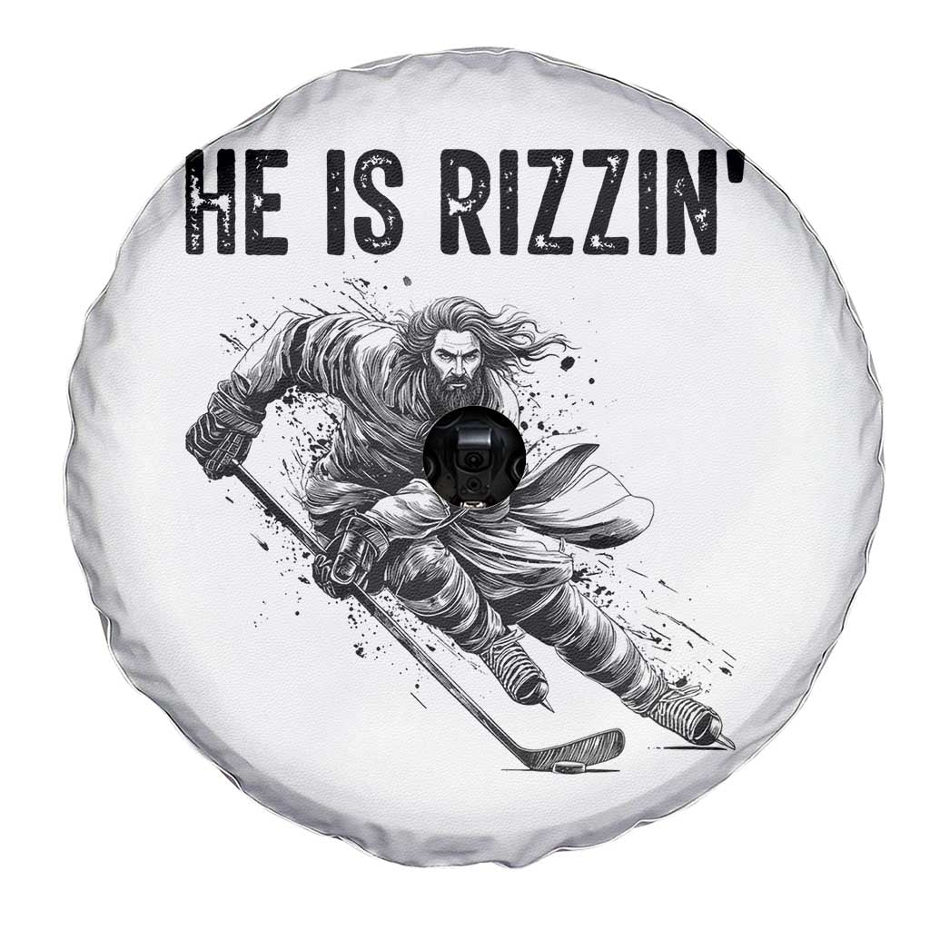 Funny Christian Ice Hockey Lover Gift Spare Tire Cover He Is Rizzin TS12 Print Your Wear