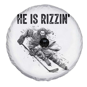Funny Christian Ice Hockey Lover Gift Spare Tire Cover He Is Rizzin TS12 Print Your Wear