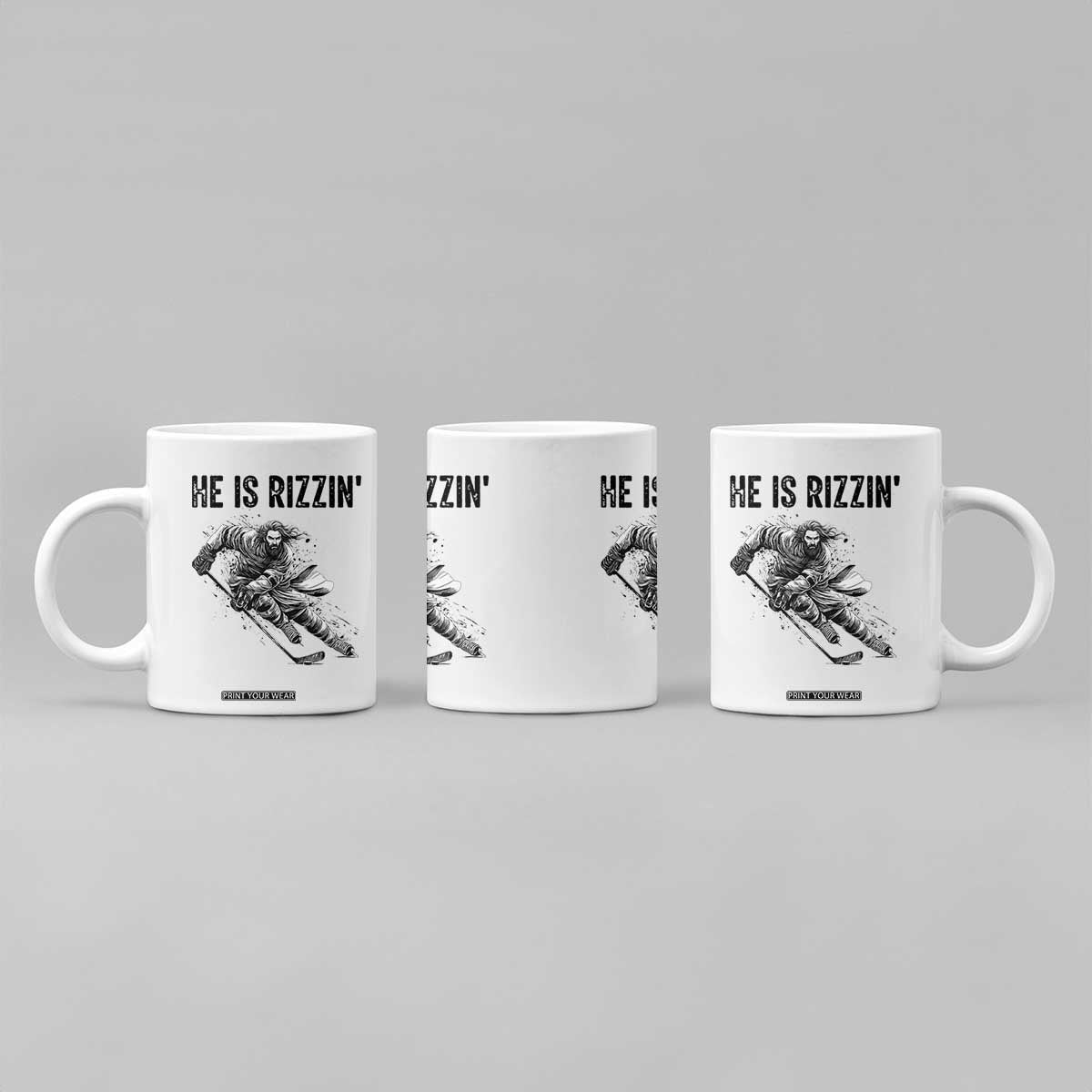 Funny Christian Ice Hockey Lover Gift Coffee Mug He Is Rizzin TS12 Print Your Wear
