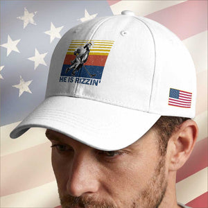 He Is Rizzin Baseball Cap Christian Hockey Retro Funny Gift For Believers TS12 Print Your Wear