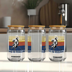 He Is Rizzin Glass Can Christian Hockey Retro Funny Gift For Believers TS12 Print Your Wear