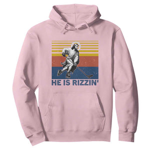 He Is Rizzin Hoodie Christian Hockey Retro Funny Gift For Believers TS12 Light Pink Print Your Wear