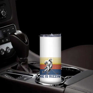 He Is Rizzin Skinny Tumbler Christian Hockey Retro Funny Gift For Believers TS12 Print Your Wear