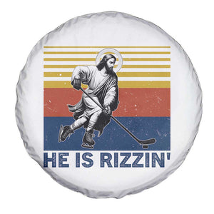 He Is Rizzin Spare Tire Cover Christian Hockey Retro Funny Gift For Believers TS12 Print Your Wear