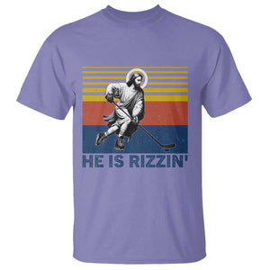 He Is Rizzin T Shirt Christian Hockey Retro Funny Gift For Believers TS12 Violet Print Your Wear