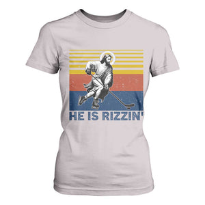 He Is Rizzin T Shirt For Women Christian Hockey Retro Funny Gift For Believers TS12 Ice Gray Print Your Wear