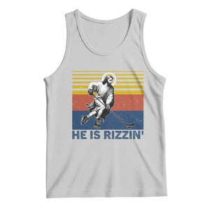 He Is Rizzin Tank Top Christian Hockey Retro Funny Gift For Believers TS12 Ash Print Your Wear