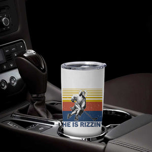 He Is Rizzin Tumbler Cup Christian Hockey Retro Funny Gift For Believers TS12 Print Your Wear