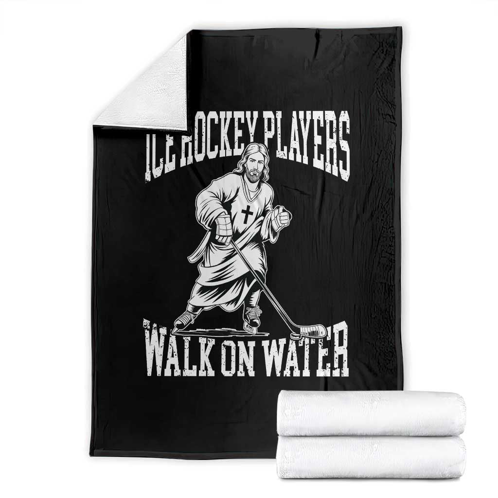 Jesus Ice Hockey Players Walk On Water Throw Blanket Funny Christian Gift TS12 Black Print Your Wear