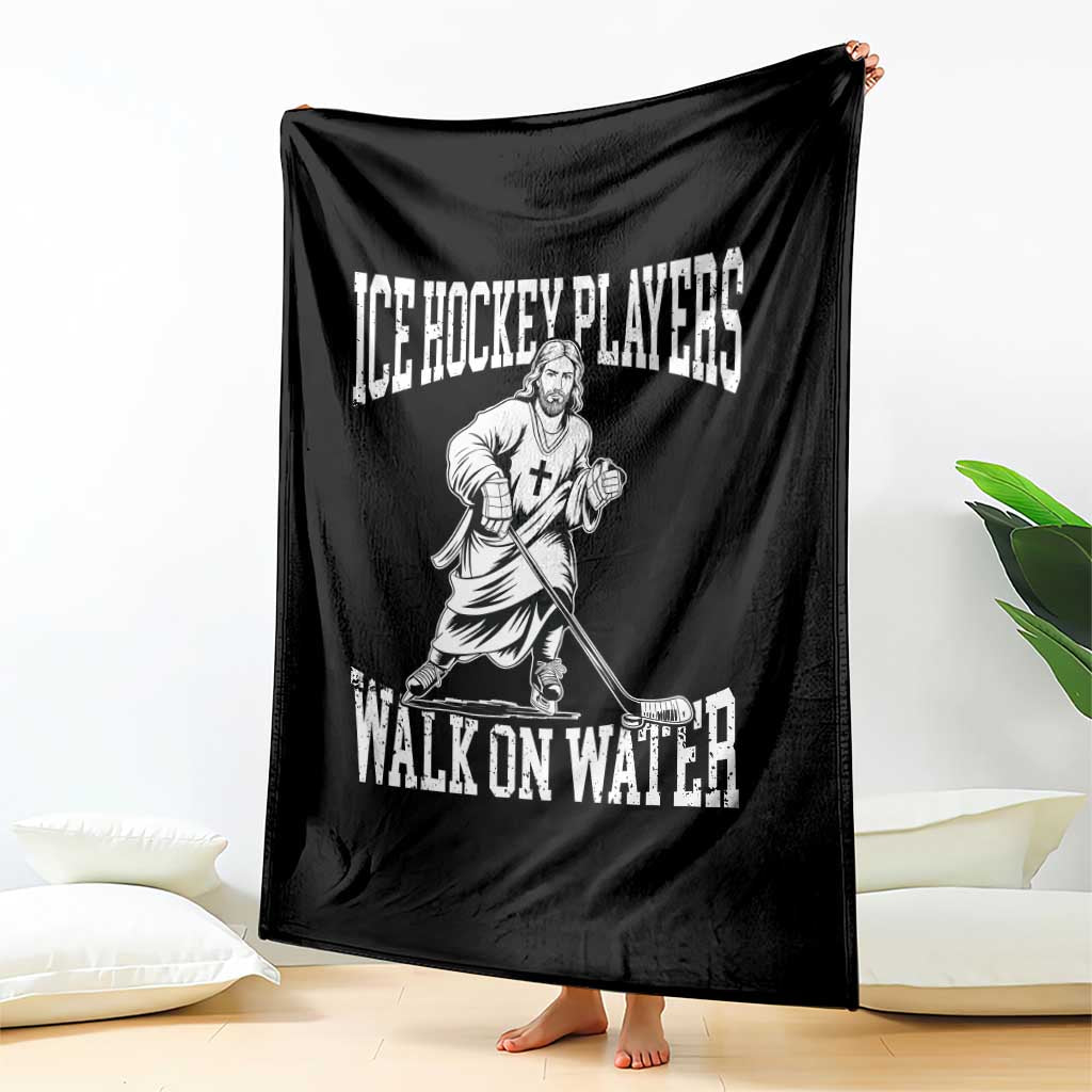 Jesus Ice Hockey Players Walk On Water Throw Blanket Funny Christian Gift TS12 Print Your Wear
