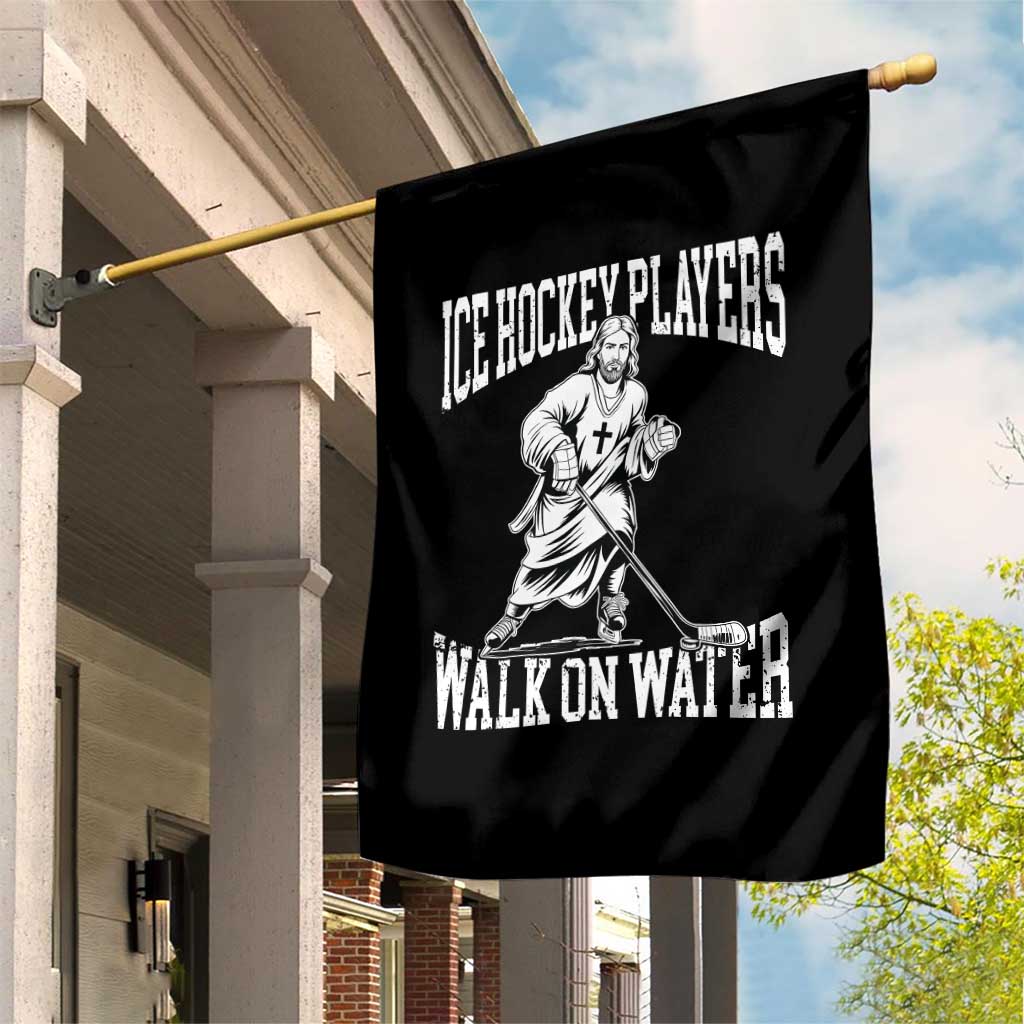 Jesus Ice Hockey Players Walk On Water Garden Flag Funny Christian Gift TS12 Print Your Wear