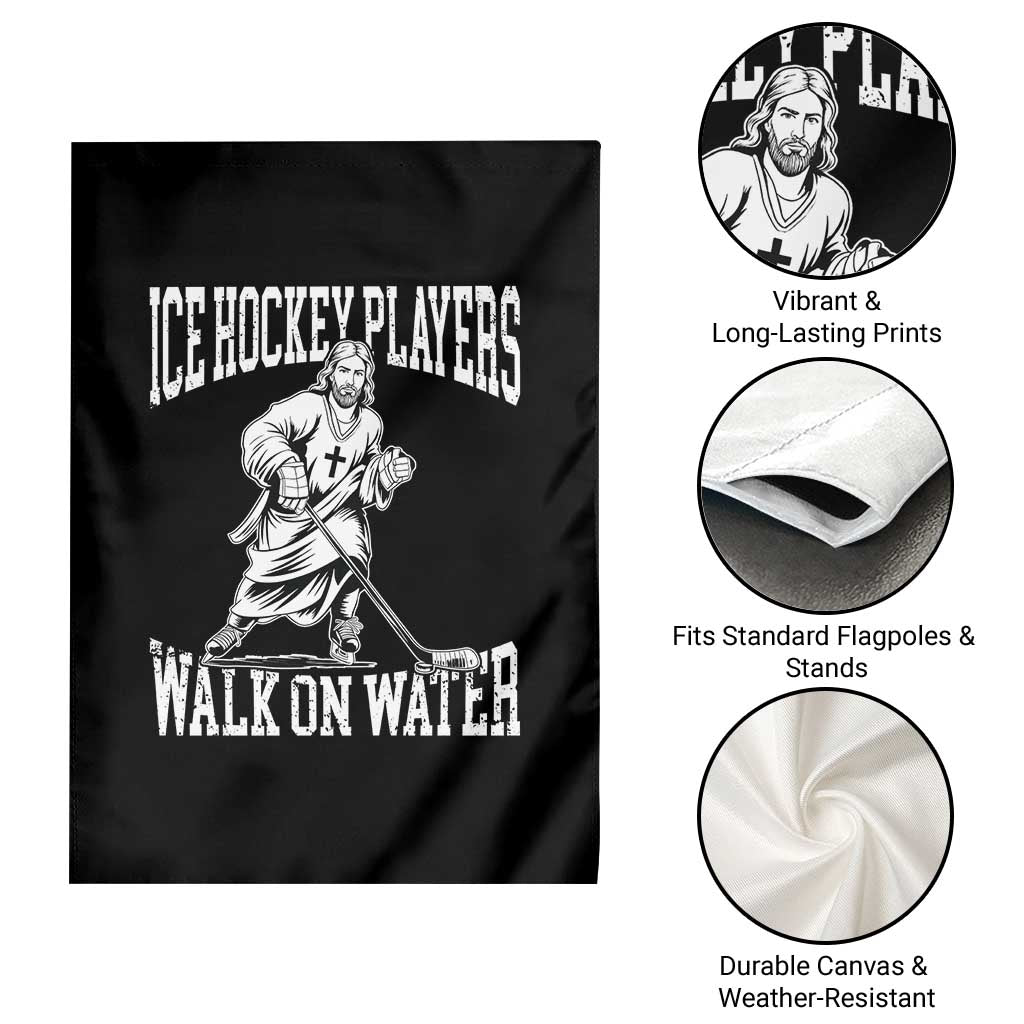 Jesus Ice Hockey Players Walk On Water Garden Flag Funny Christian Gift TS12 Print Your Wear