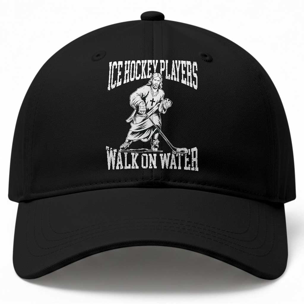 Jesus Ice Hockey Players Walk On Water Baseball Cap Funny Christian Gift TS12 Print Your Wear
